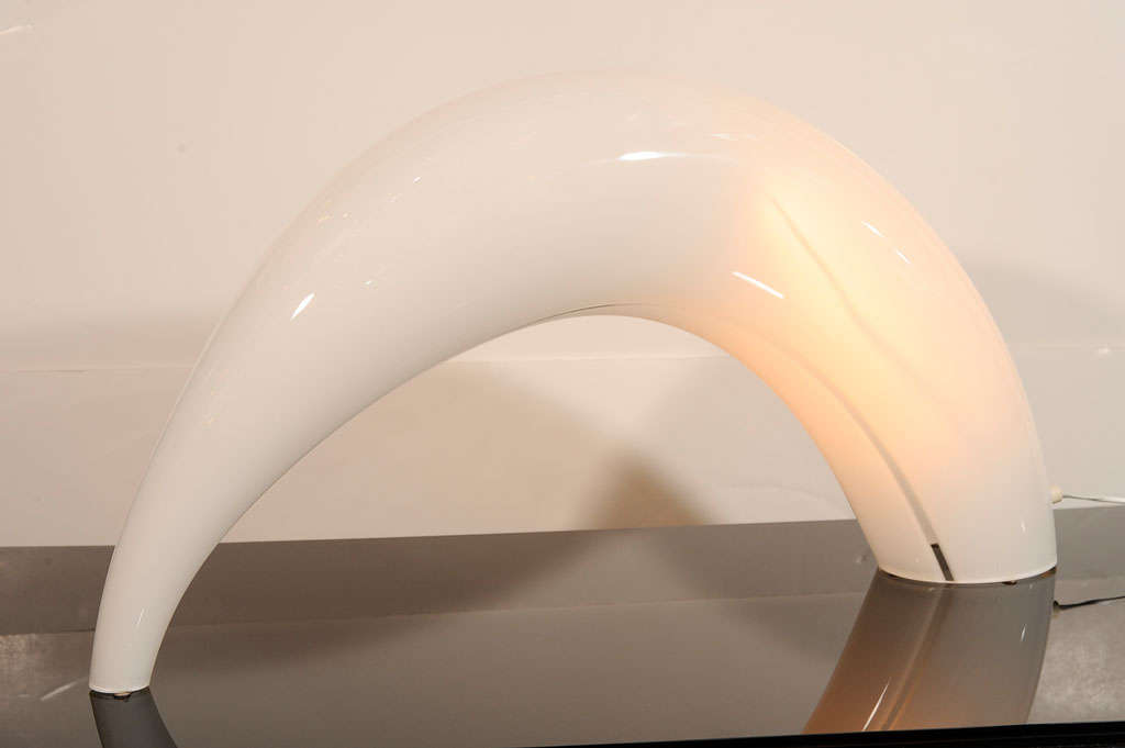 20th Century Modernist Blown Murano Glass Horn Lamp by Alfredo Barbini