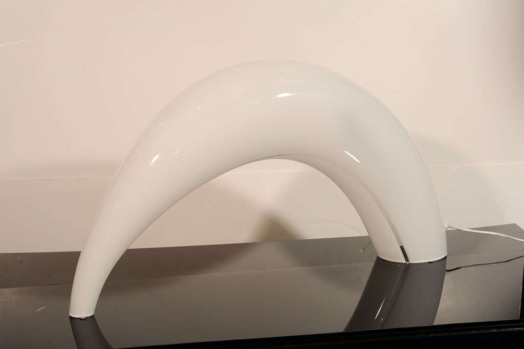 Modernist Blown Murano Glass Horn Lamp by Alfredo Barbini 4