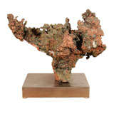 Copper Ore Mineral Sculpture on Brushed Steel Base