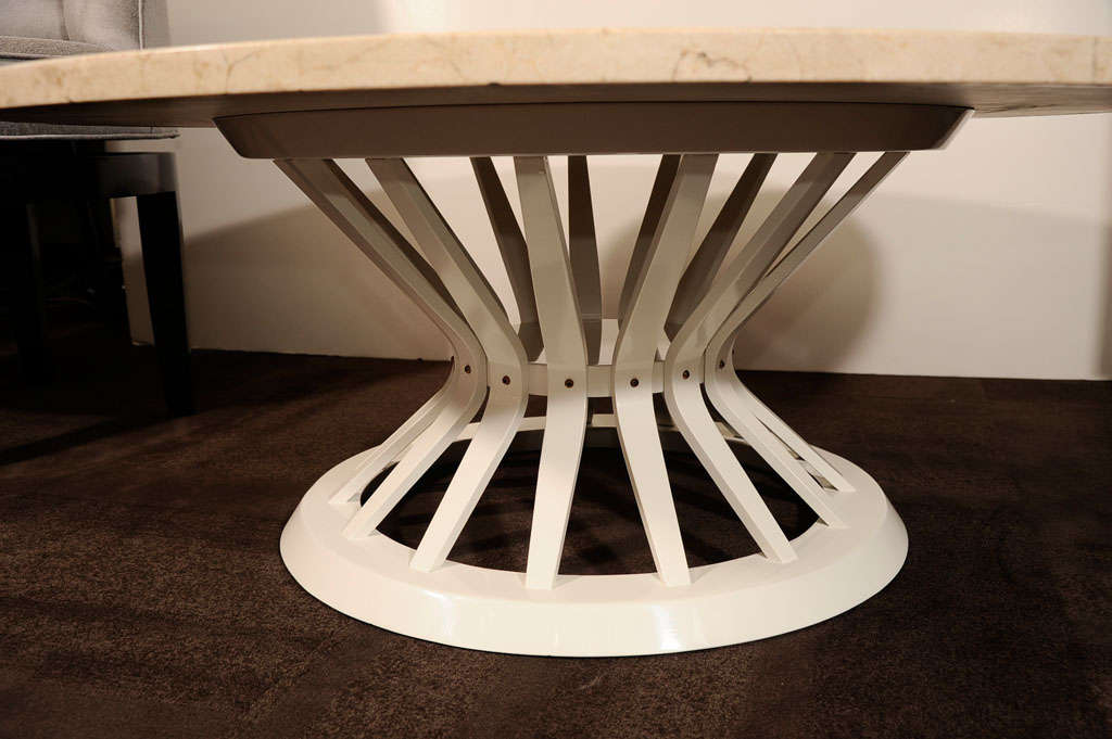 Travertine Top Cocktail Table by Edward Wormley for Dunbar 2