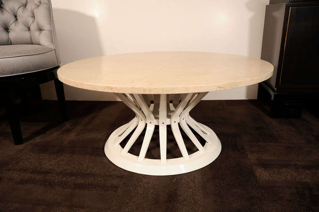 Travertine Top Cocktail Table by Edward Wormley for Dunbar 4
