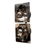 Modernist Chrome Sconces and  Wall Sculpture by Sciolari