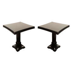 Pair of Occasional Tables with Pedestal Bases by James Mont 11