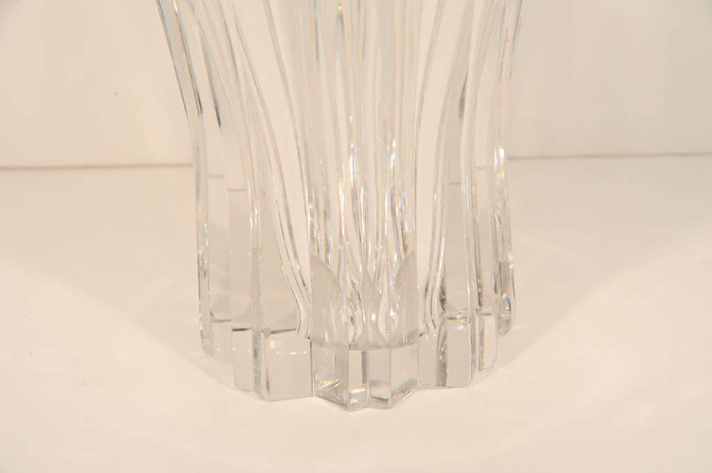 Spectacular fine cut crystal vase which is signed Sevres France as well.