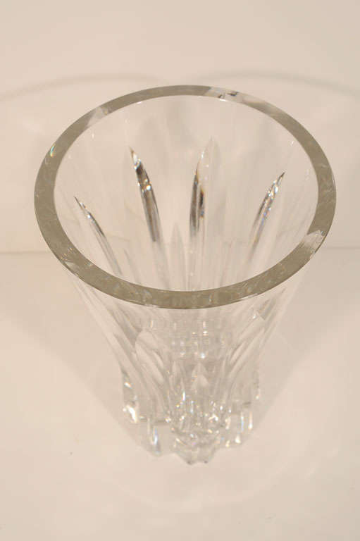 Modernist Cut Crystal Vase by Sevres In Excellent Condition In New York, NY