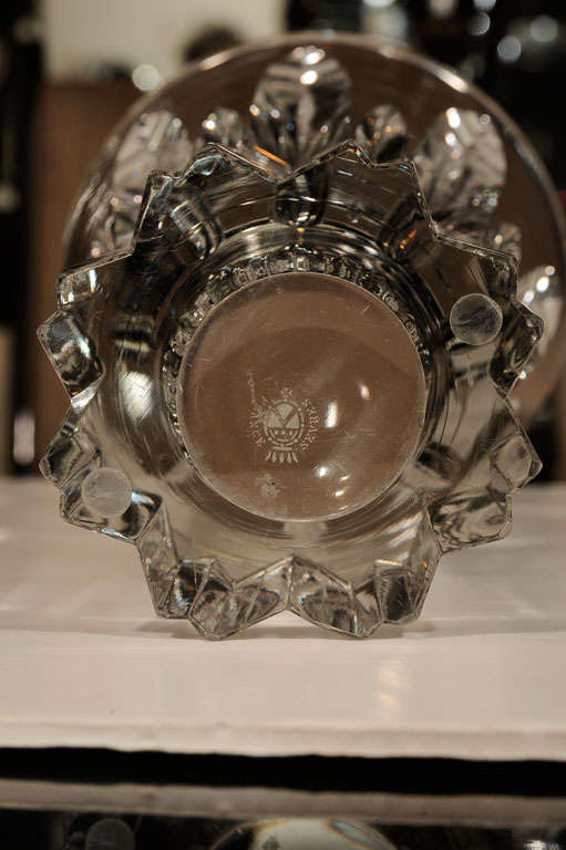 Modernist Cut Crystal Vase by Sevres 1