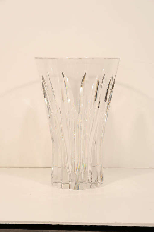 Modernist Cut Crystal Vase by Sevres 2