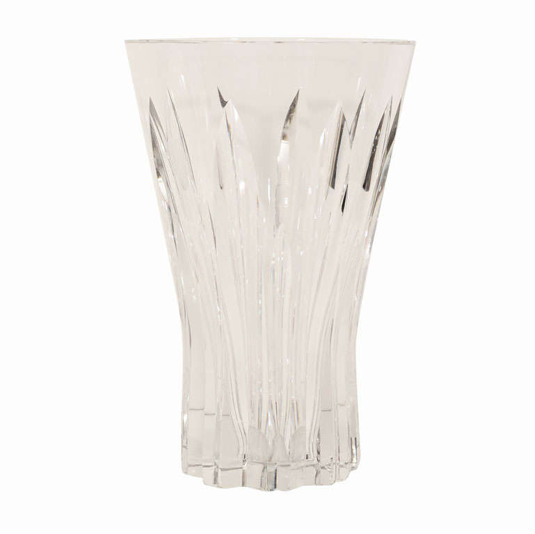 Modernist Cut Crystal Vase by Sevres