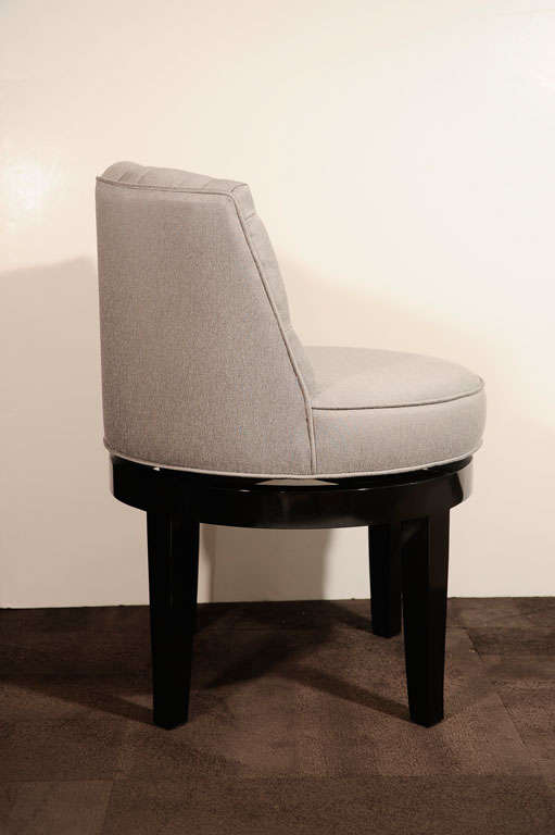1940's Hollywood Tufted and Swivel Vanity Stool at 1stDibs vanity