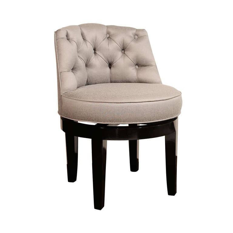 1940's Hollywood Tufted and Swivel Vanity Stool at 1stDibs vanity