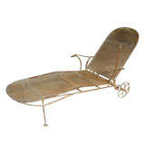 Rustic Wrought Iron Chaise Lounge