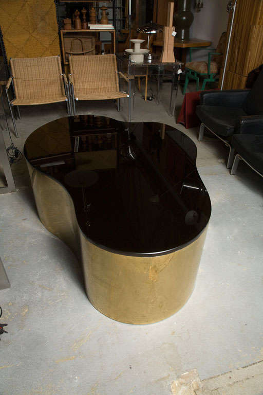 Brass Irregular Shaped Coffee Table by Karl Springer