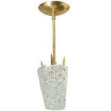 Textured Glass Petite Pendant Ceiling Fixture with Brass Hardware