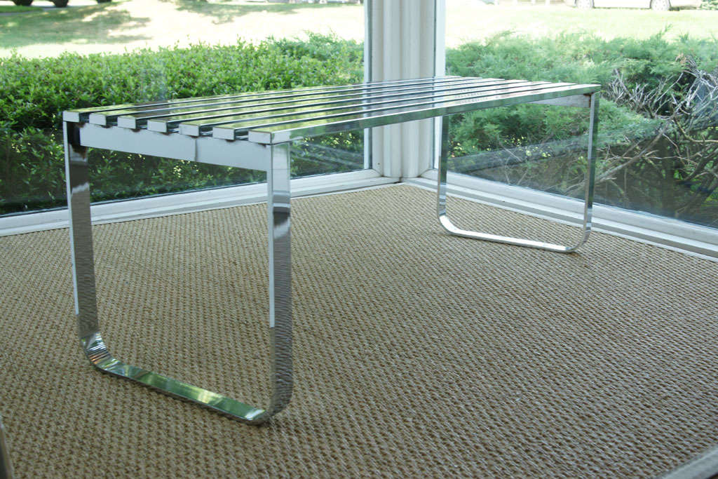 Chrome Slat Bench