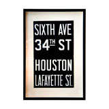 Custom Framed Vintage New York City Subway Poster on Linen