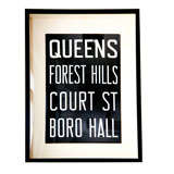 Custom Framed Vintage New York City Subway Poster on Linen