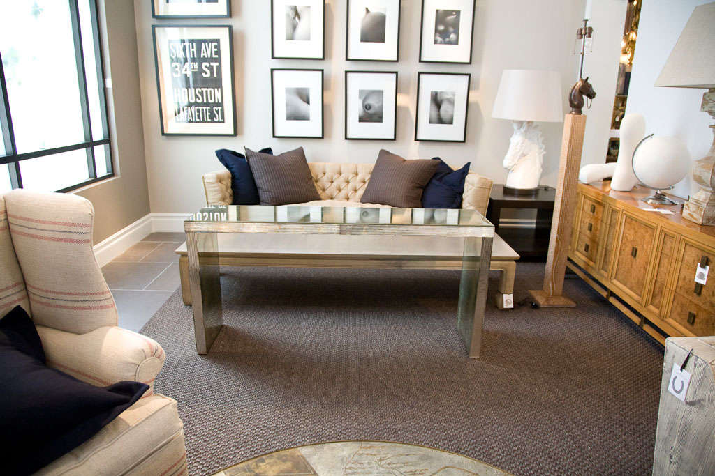 Custom Antiqued Mirror Console Table