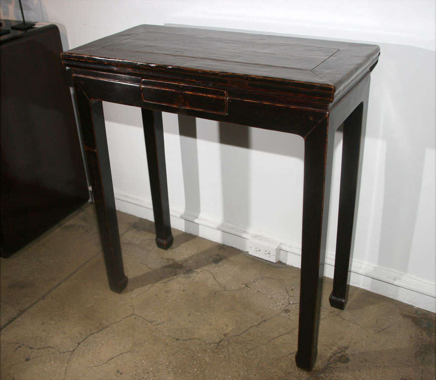 Black Lacquered Elmwood Side Table