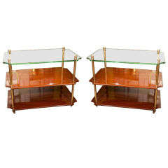 Pair of Mahogany & Glass End Tables 12