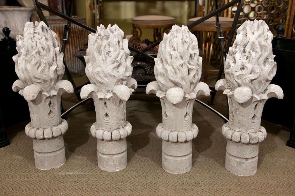 Stone torch finials, symbolizing the eternal flame
Priced in pairs