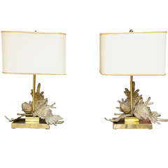 Pair of Maison Charles Bronze Lamps