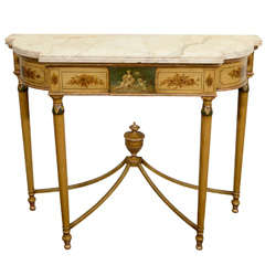 A Fine Regency Painted Marble Top Console