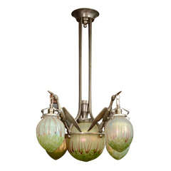 Austrian Secession Crane Chandelier