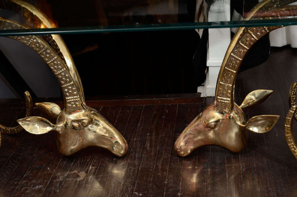 American Brass Ram's Head Cocktail Table