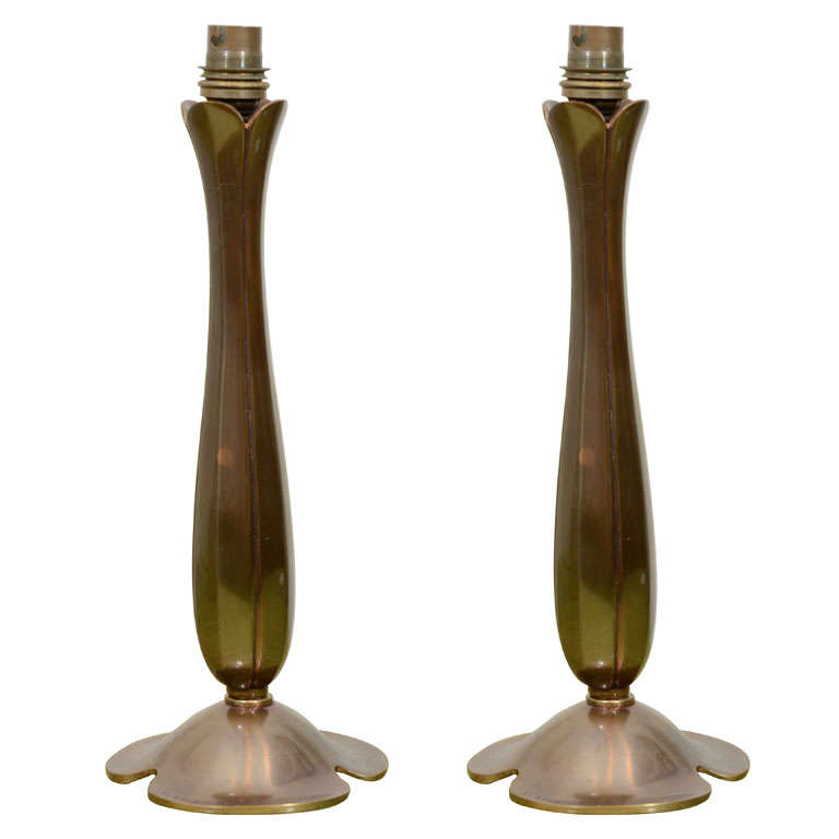 Pair of Bronze Lamps