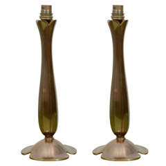 Vintage Pair of Bronze Lamps