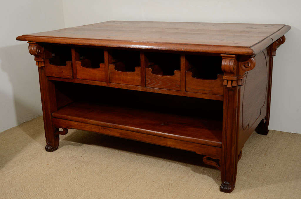 Ten Drawer, Two Sided Oak Server