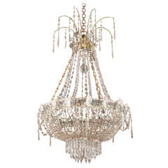 Antique Bronze and Crystal Chandelier