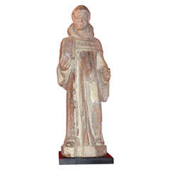 Wooden Statue "Saint Dominique"