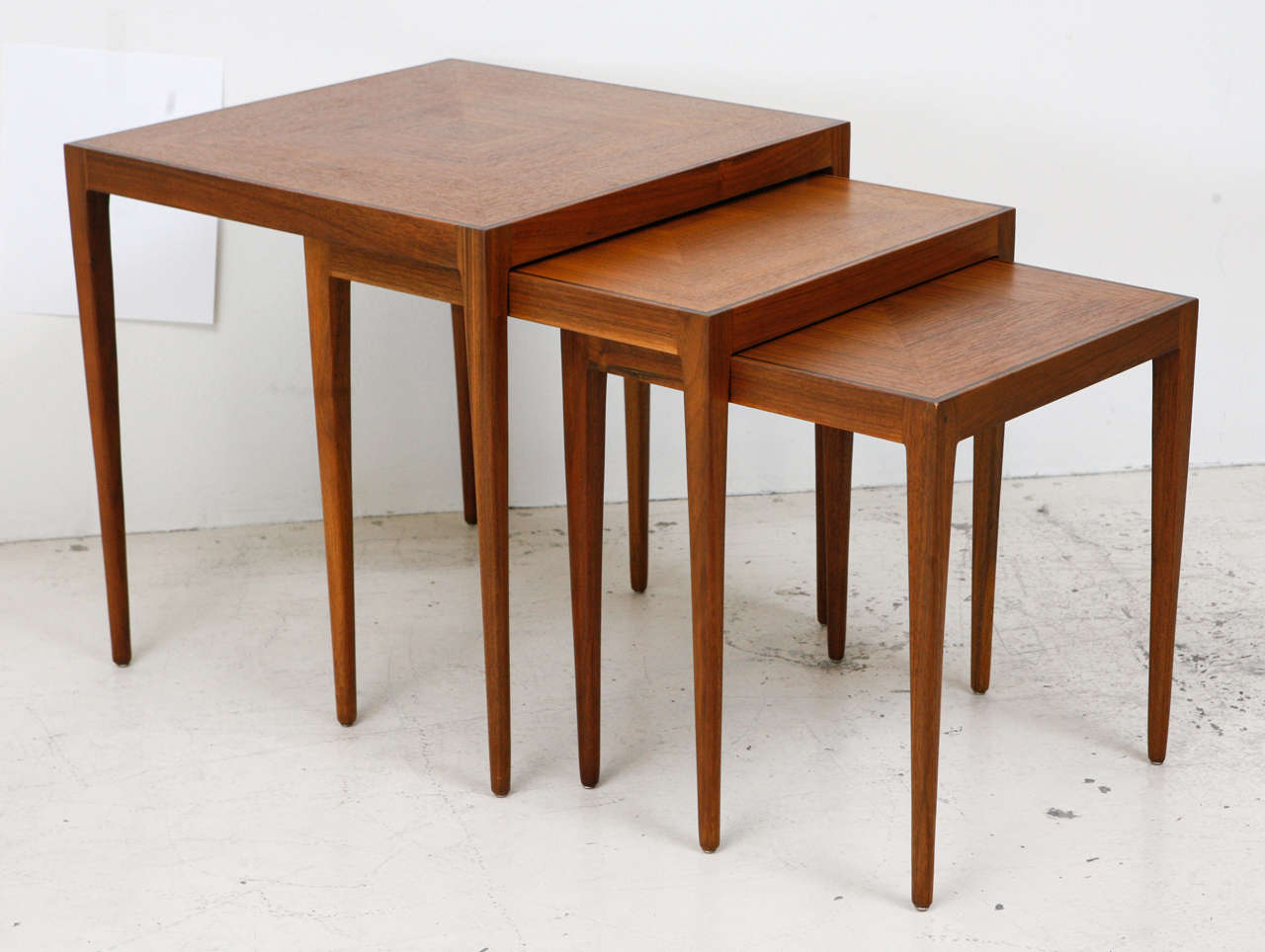 Set of Walnut Nesting Tables for Directional