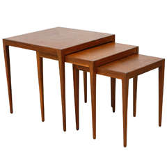 Set of Walnut Nesting Tables for Directional