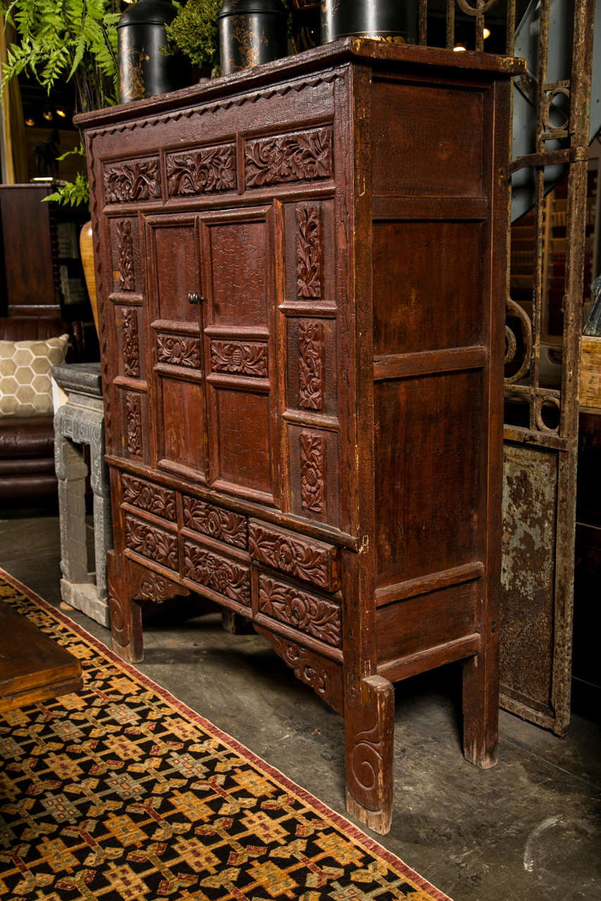 19th C. Shanxi Region Lacquered Cabinet 5