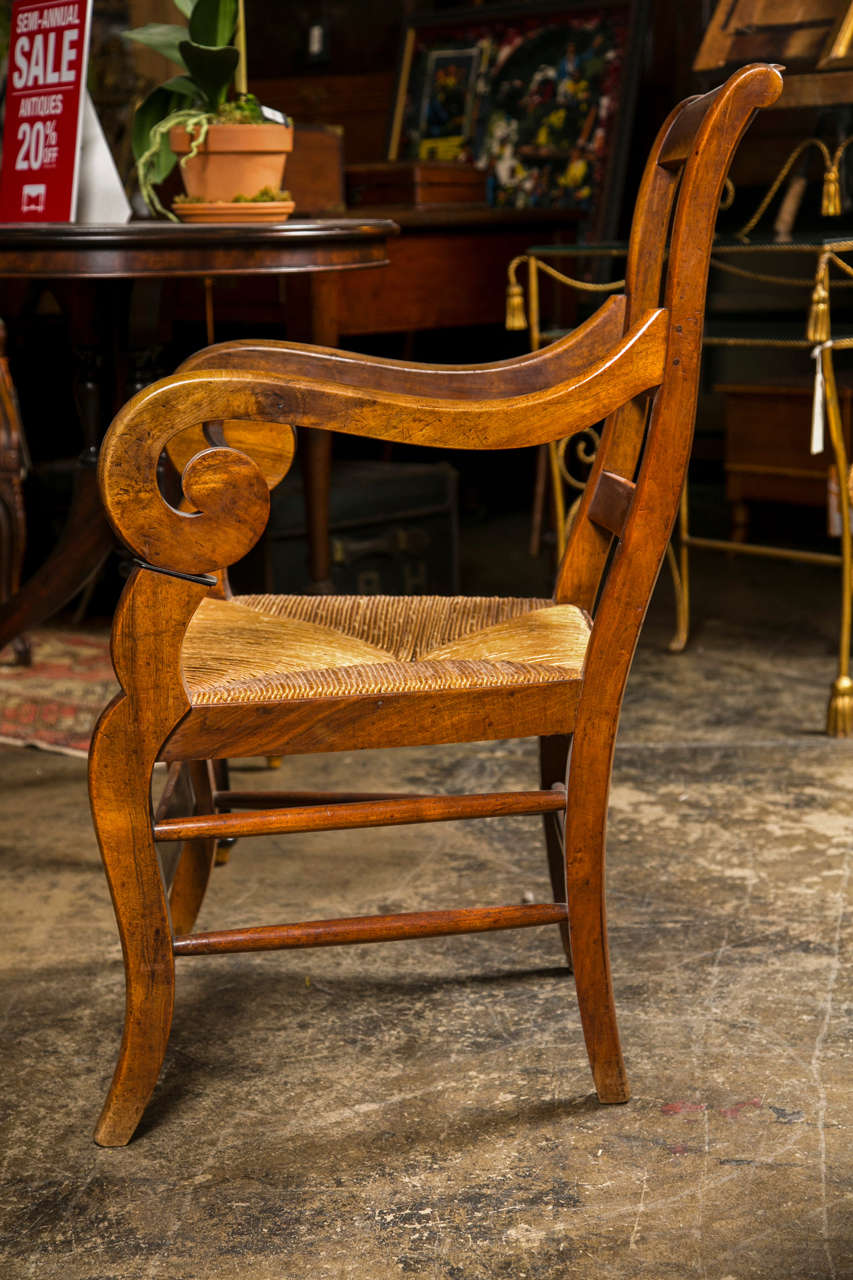 19th Century French fruitwood armchair, c. 1840