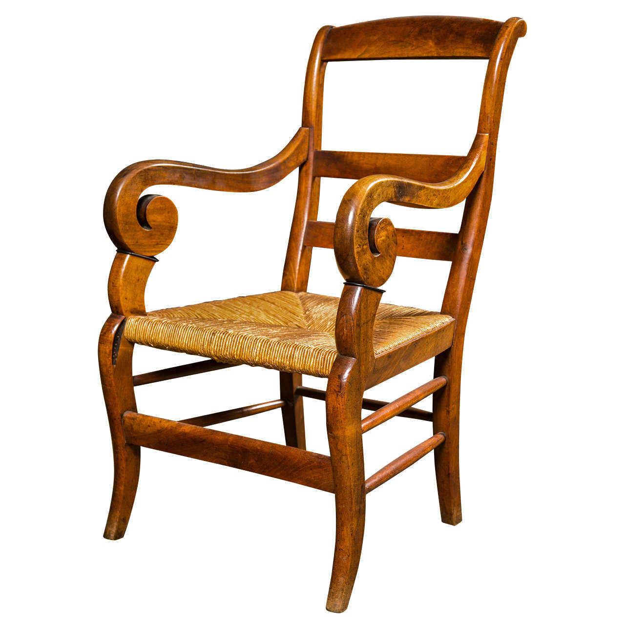 French fruitwood armchair, c. 1840