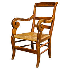 French fruitwood armchair, c. 1840
