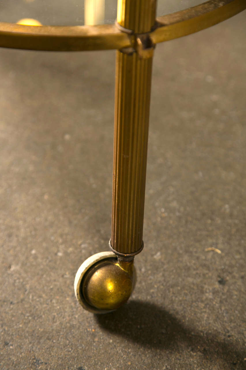 Midcentury American brass rolling bar cart, c. 1950 at 1stDibs