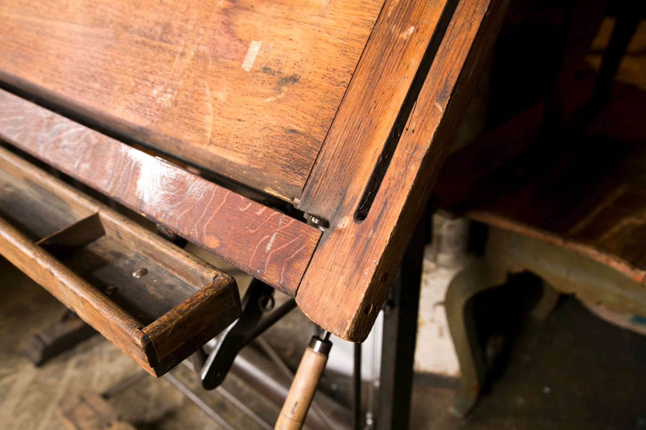 American beech wood drafting table c at stdibs American beech wood drafting table c at stdibs