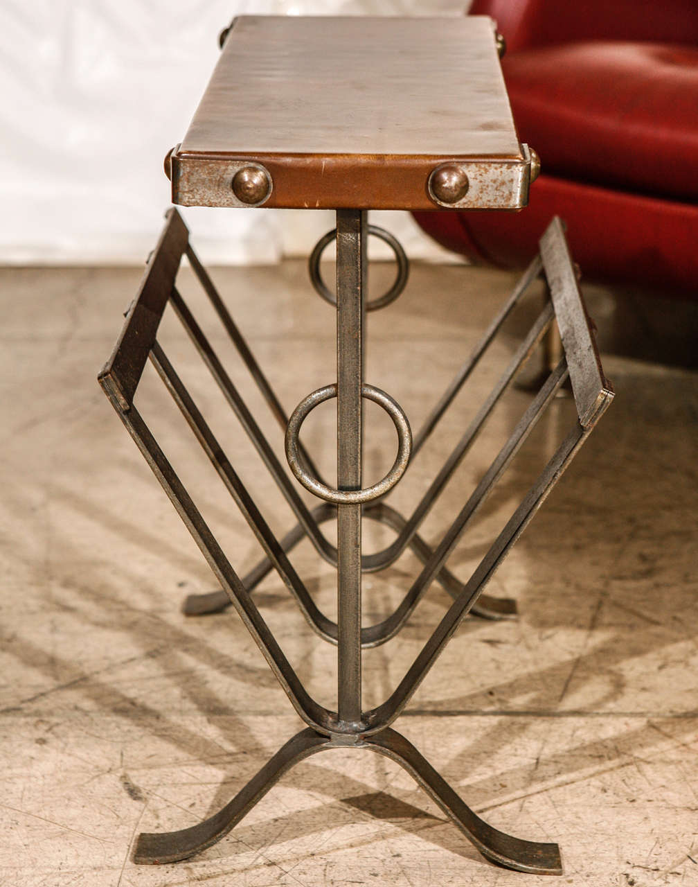 Magazine Stand/Table by Jacques Adnet In Good Condition In Los Angeles, CA