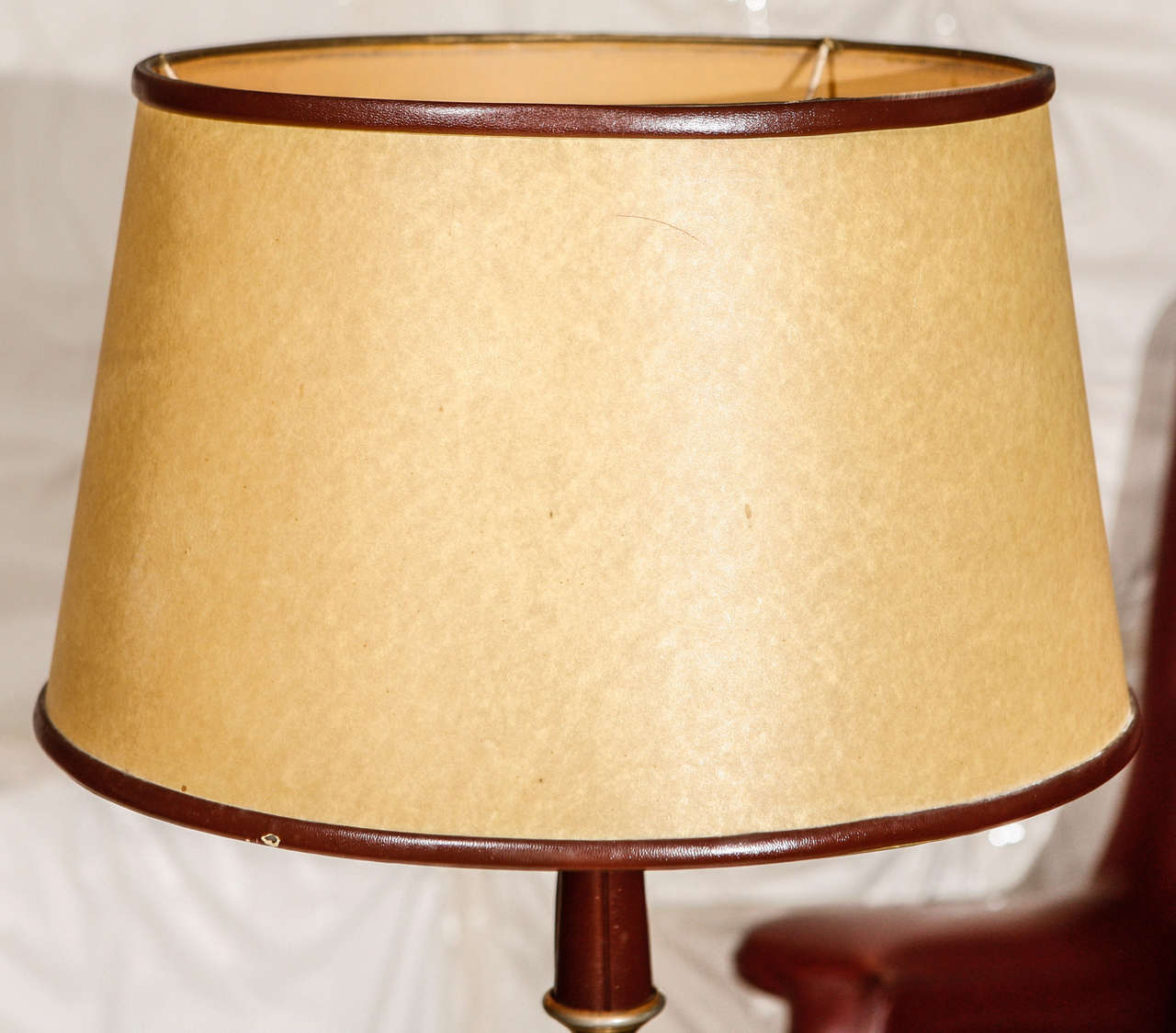 Mid-Century Modern Vintage Le Tanneur Table Lamp with Original Matching Shade