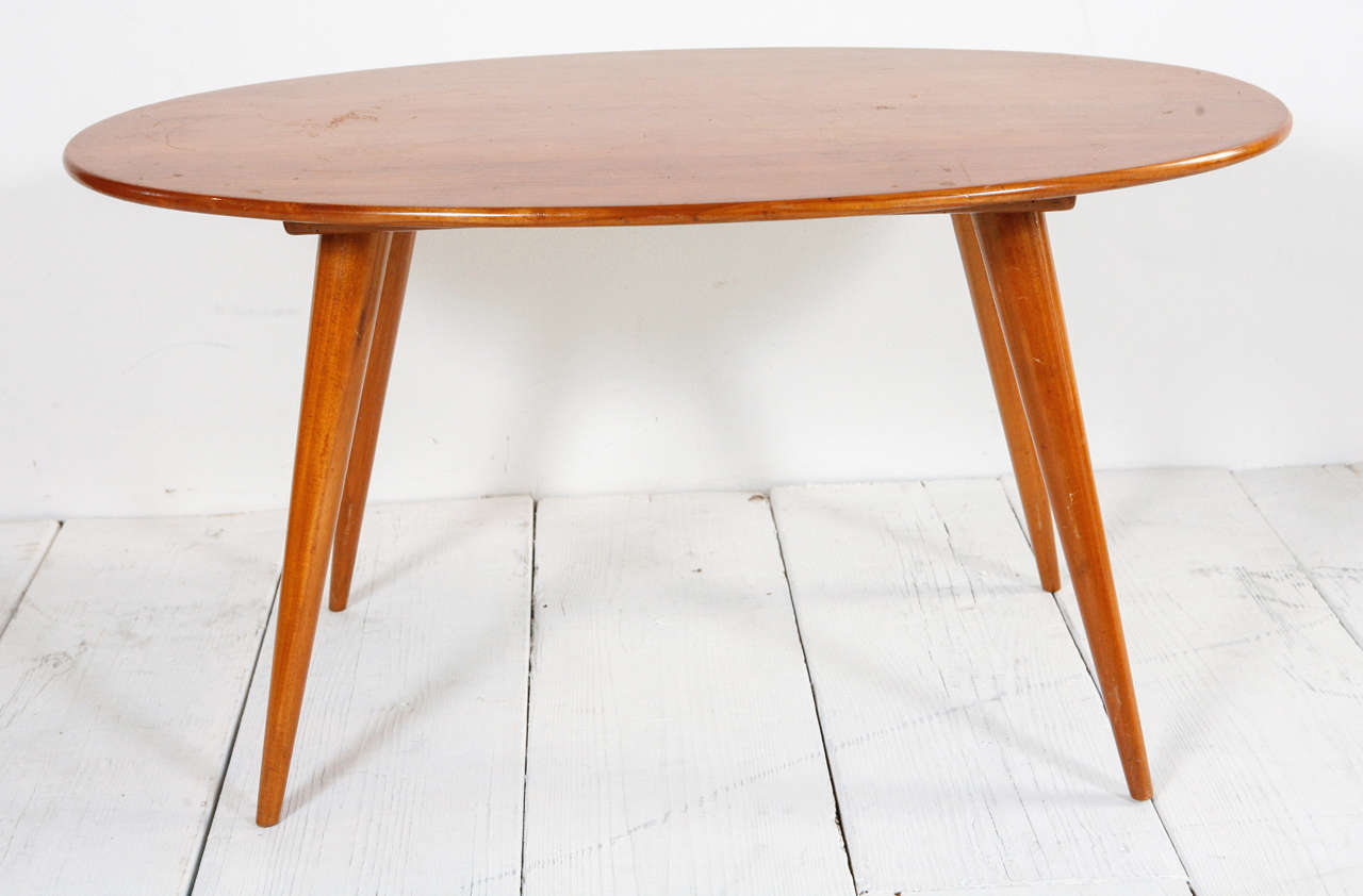 Mid-Century Italian Oval Accent Table