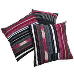 Group of 3 Yoruba African Ikat Textile Pillows