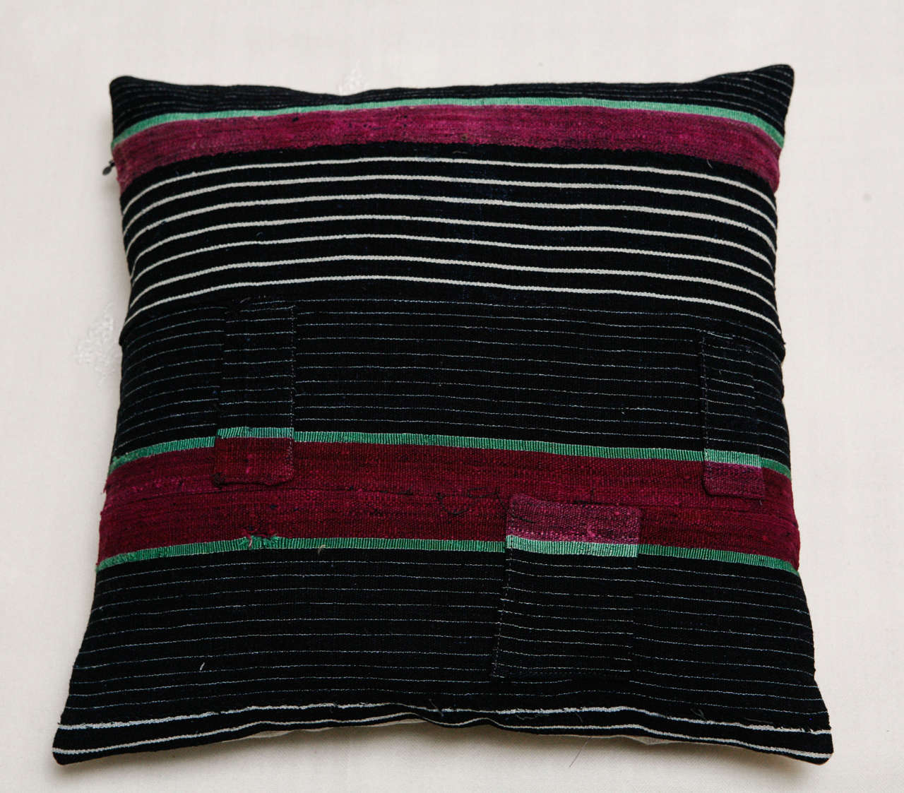 20th Century Group of 3 Yoruba African Ikat Textile Pillows For Sale