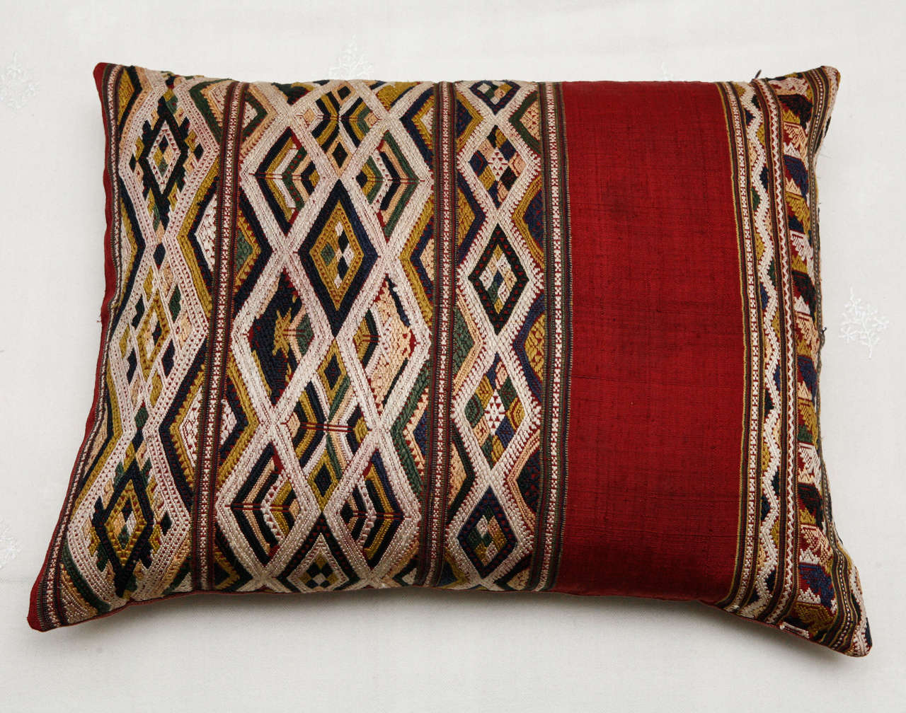 Silk Embroidered Laotian Pillow