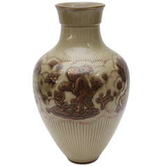 French Porcelain Vase by Adrien Leduc for Sevres Porcelain
