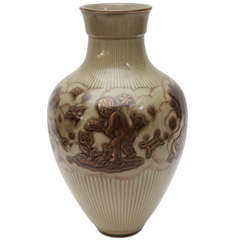 French Porcelain Vase by Adrien Leduc for Sevres Porcelain