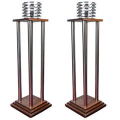 Pair of Chrome Lamps, 1970s